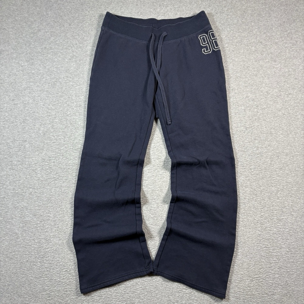 Hollister Sweatpants Womens Small Short Navy Blue Flare Leg Low Rise Y2K